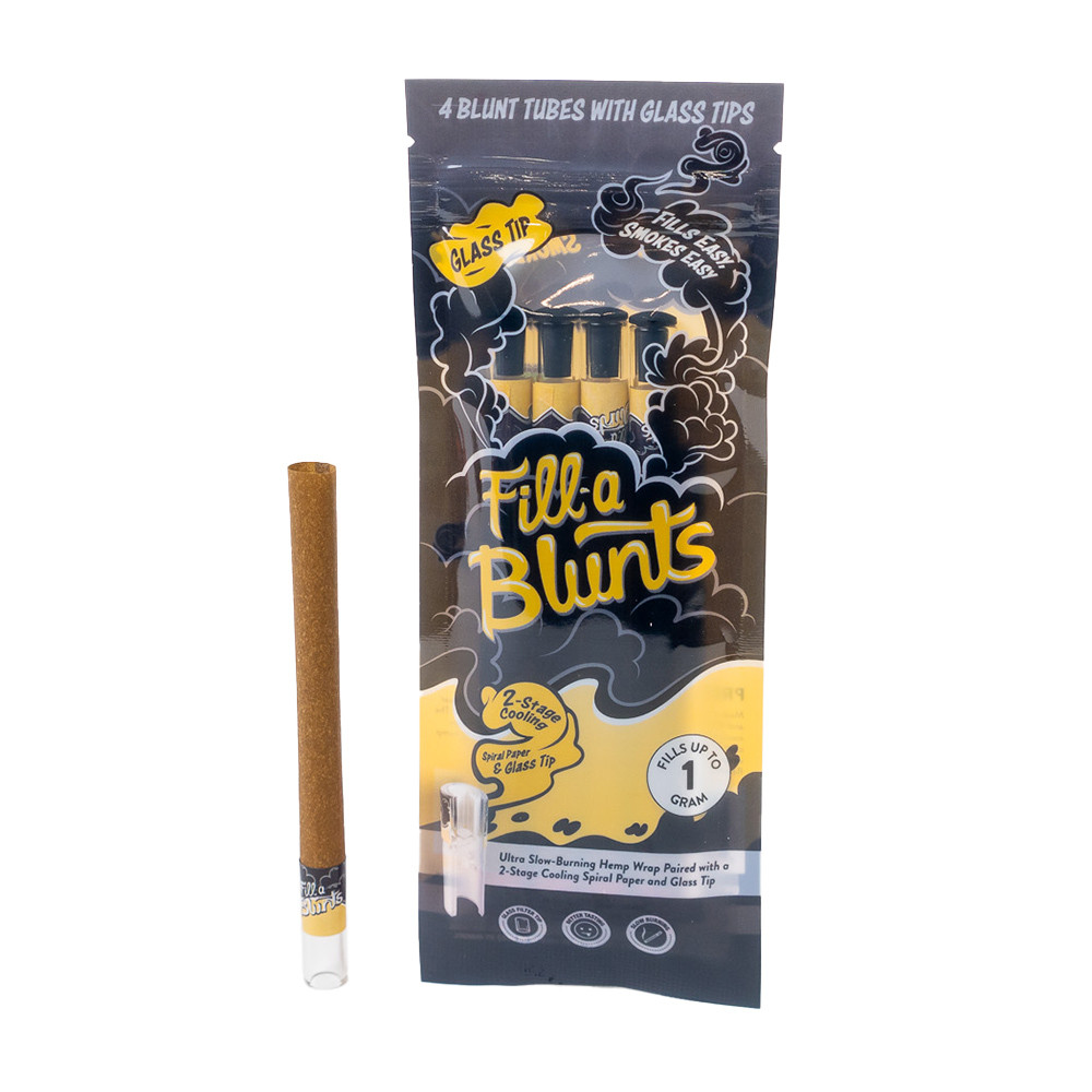 Fill-a Blunts King Size 1-Gram Pre-Rolled Blunt Tubes with Glass Filter Tips 4-pk